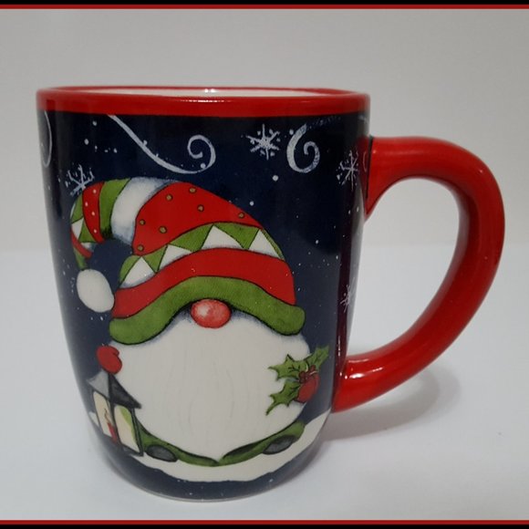 NEW Certified International Set of 4 Holiday Magic Gnome Mugs 16 OZ Earthenware - Picture 4 of 7